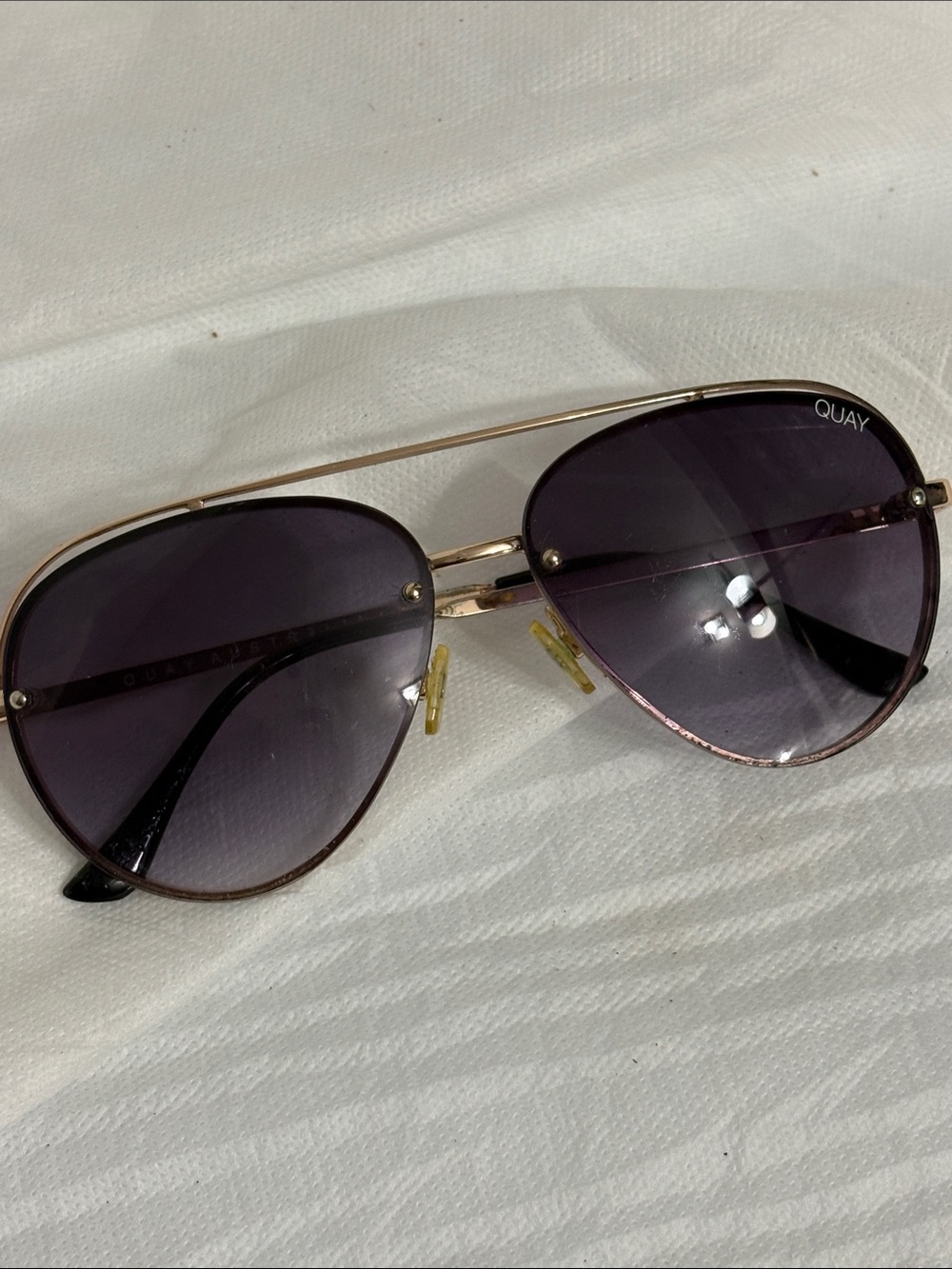 Quay Australia Gold Aviator Sunglasses